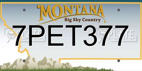 7PET377 Montana License Plate