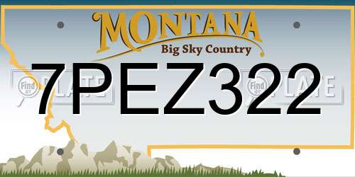 7PEZ322 Montana License Plate