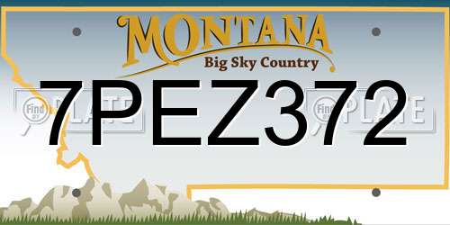 7PEZ372 Montana License Plate