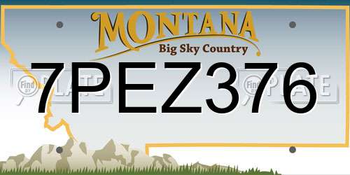 7PEZ376 Montana License Plate