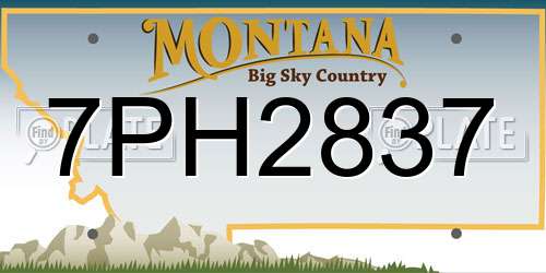 7PH2837 Montana License Plate