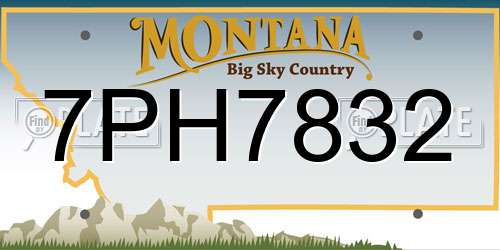 7PH7832 Montana License Plate