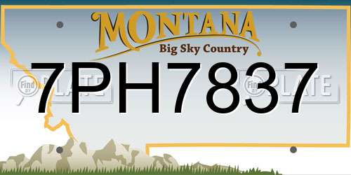 7PH7837 Montana License Plate