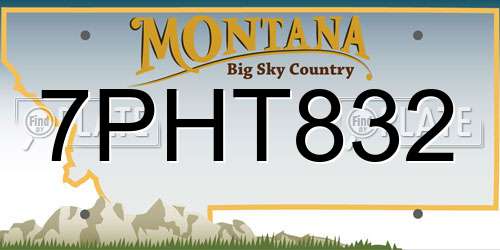 7PHT832 Montana License Plate