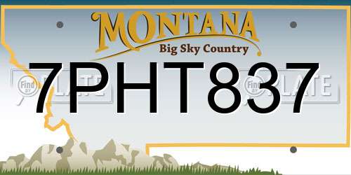 7PHT837 Montana License Plate