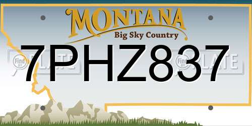 7PHZ837 Montana License Plate