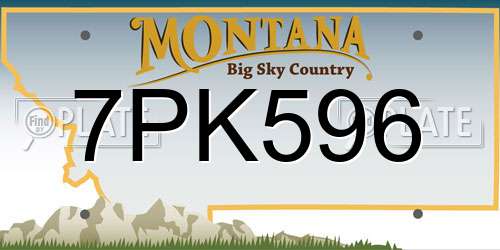 7PK596 Montana License Plate