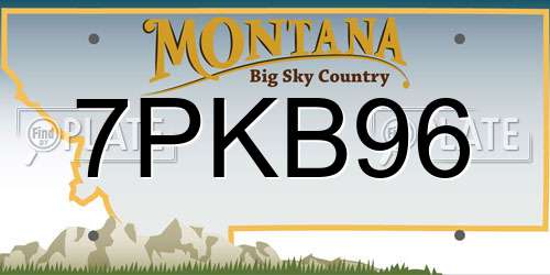 7PKB96 Montana License Plate