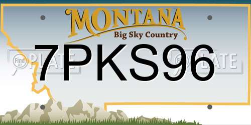 7PKS96 Montana License Plate