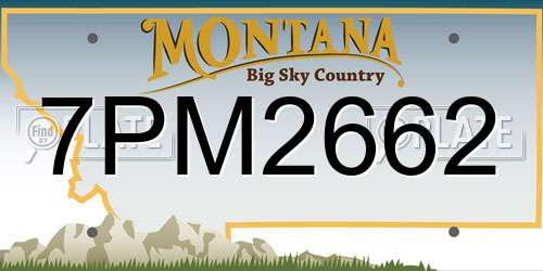 7PM2662 Montana License Plate