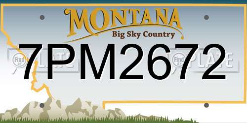 7PM2672 Montana License Plate