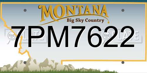 7PM7622 Montana License Plate