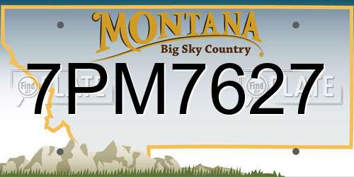 7PM7627 Montana License Plate