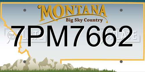 7PM7662 Montana License Plate