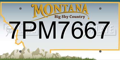 7PM7667 Montana License Plate