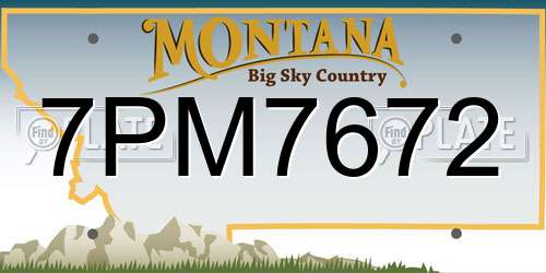 7PM7672 Montana License Plate