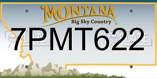 7PMT622 Montana License Plate