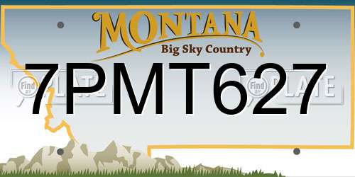 7PMT627 Montana License Plate