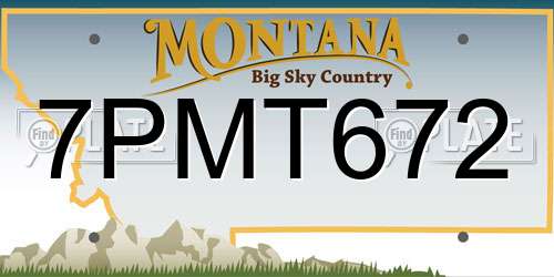 7PMT672 Montana License Plate