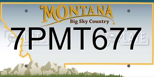 7PMT677 Montana License Plate