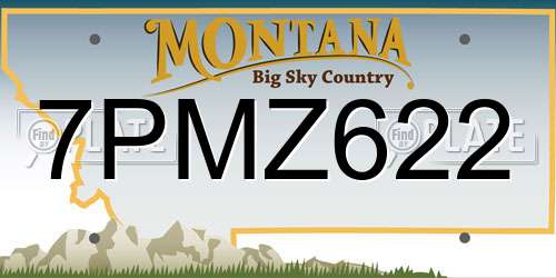 7PMZ622 Montana License Plate