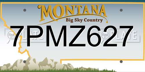 7PMZ627 Montana License Plate