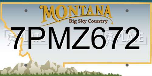 7PMZ672 Montana License Plate