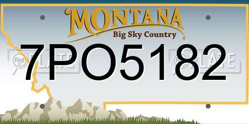 7PO5182 Montana License Plate