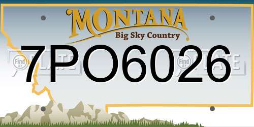 7PO6026 Montana License Plate