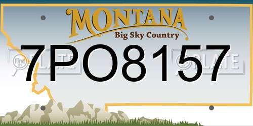 7PO8157 Montana License Plate