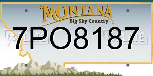 7PO8187 Montana License Plate