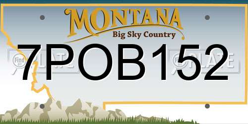 7POB152 Montana License Plate