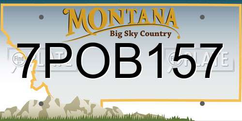 7POB157 Montana License Plate