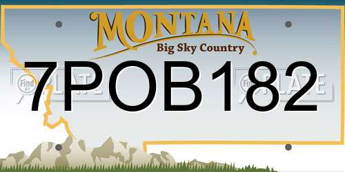 7POB182 Montana License Plate