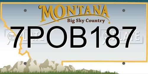 7POB187 Montana License Plate