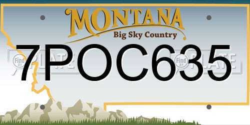 7POC635 Montana License Plate