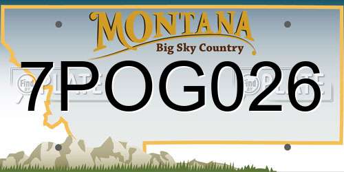 7POG026 Montana License Plate