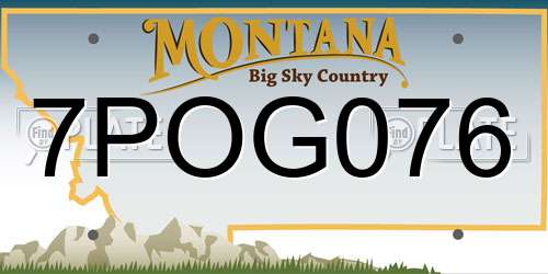 7POG076 Montana License Plate