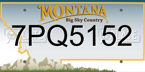 7PQ5152 Montana License Plate