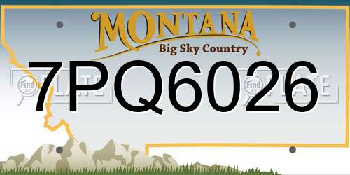 7PQ6026 Montana License Plate