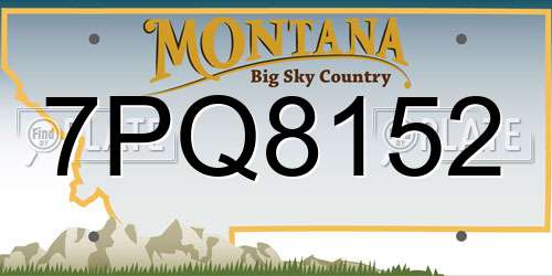 7PQ8152 Montana License Plate