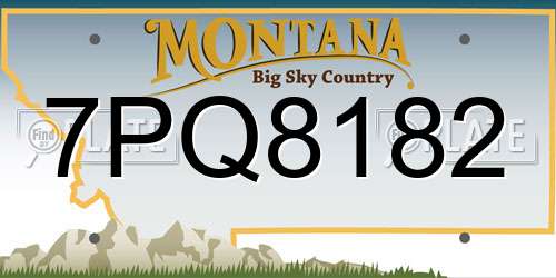 7PQ8182 Montana License Plate