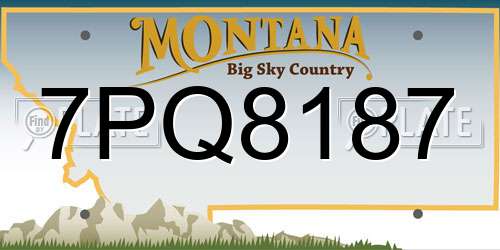 7PQ8187 Montana License Plate
