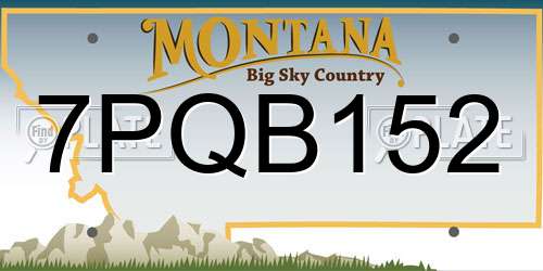 7PQB152 Montana License Plate