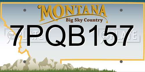 7PQB157 Montana License Plate