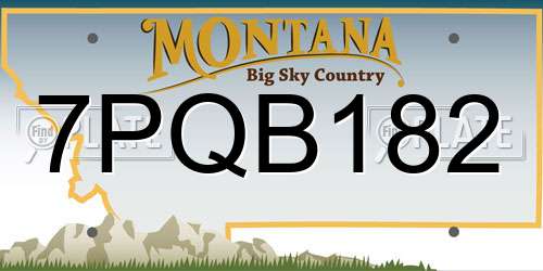 7PQB182 Montana License Plate