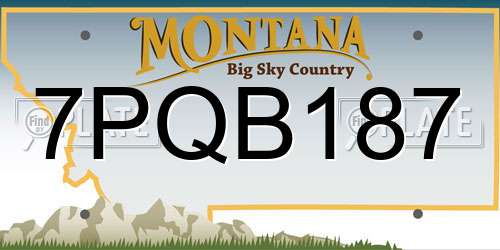 7PQB187 Montana License Plate
