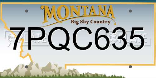 7PQC635 Montana License Plate