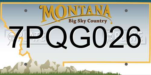7PQG026 Montana License Plate