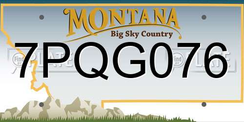 7PQG076 Montana License Plate